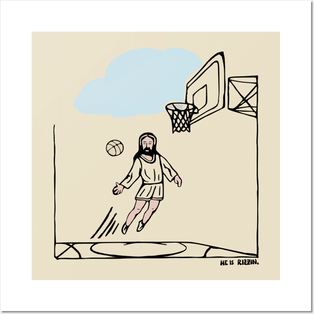 jesus basketball Wall Art by Roocolonia